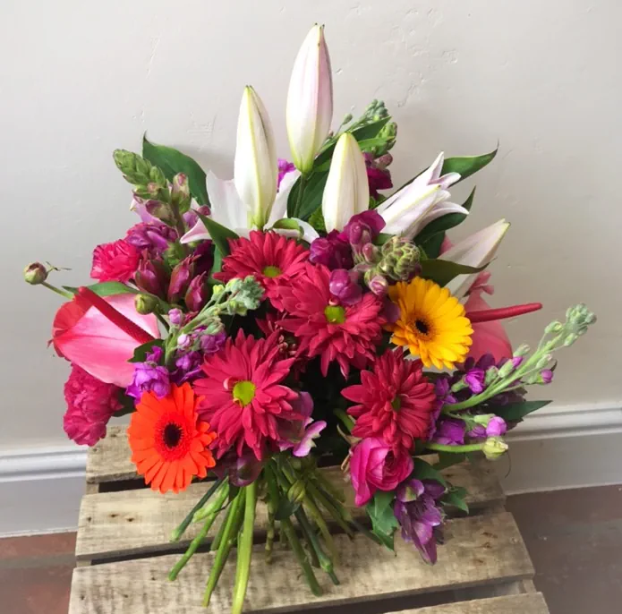 Beautiful fresh flower bouquet created by Harriet