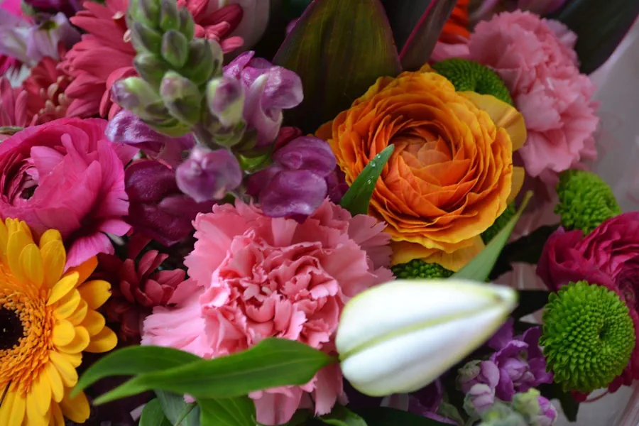 Colourful handcrafted flower bouquet in Thornbury