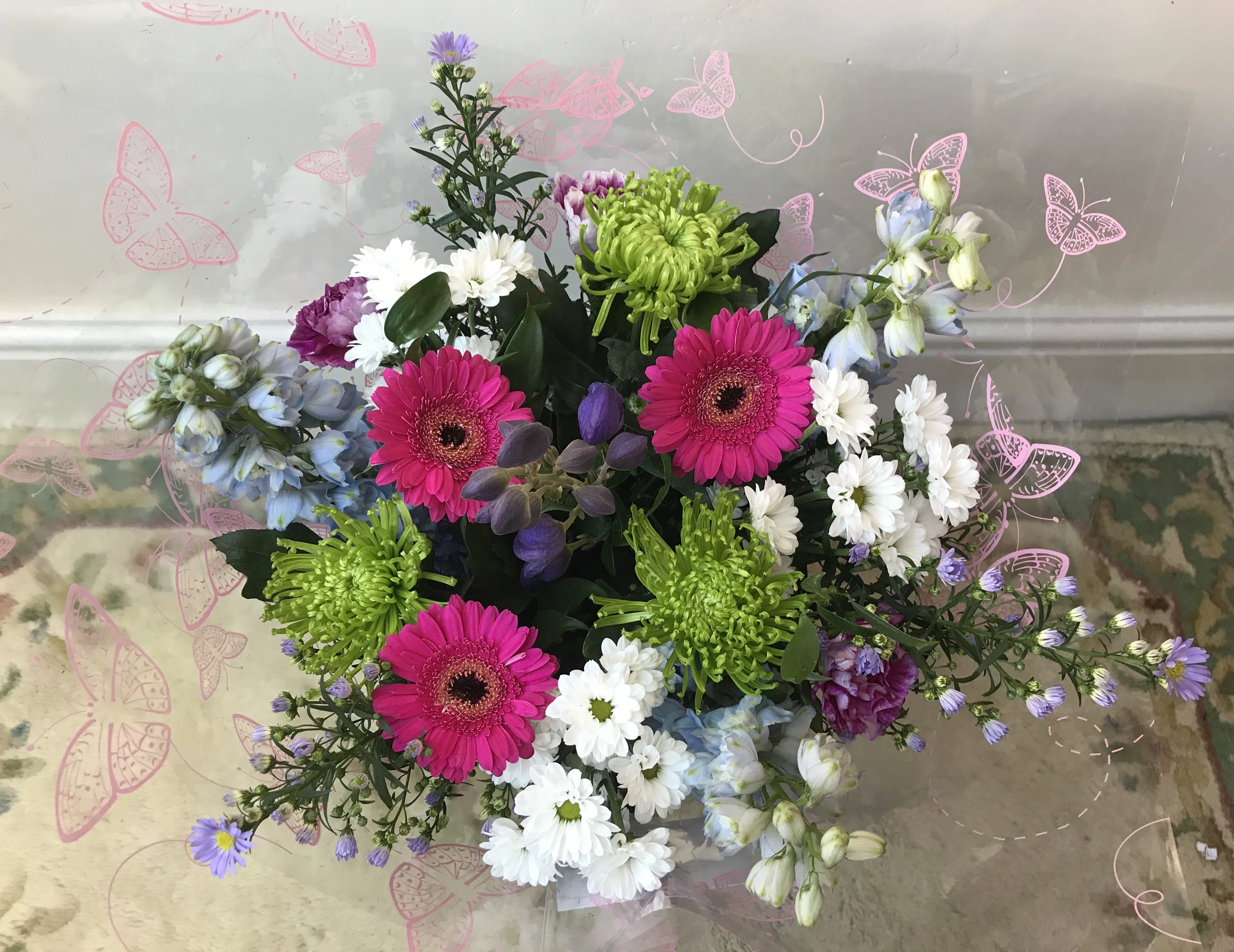 Handcrafted bouquet of fresh seasonal flowers