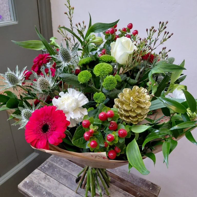 Festive Christmas flower arrangement
