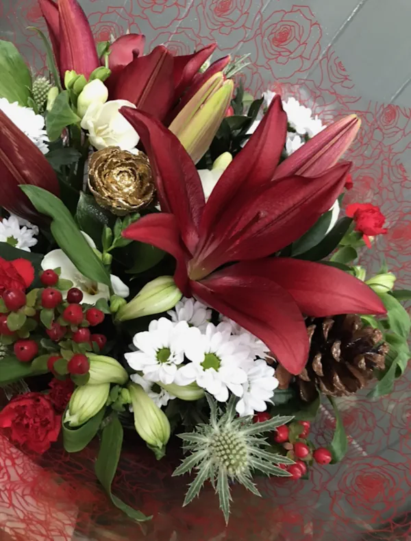 Christmas floristry created in Thornbury