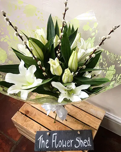 Hand-tied Valentines flowers