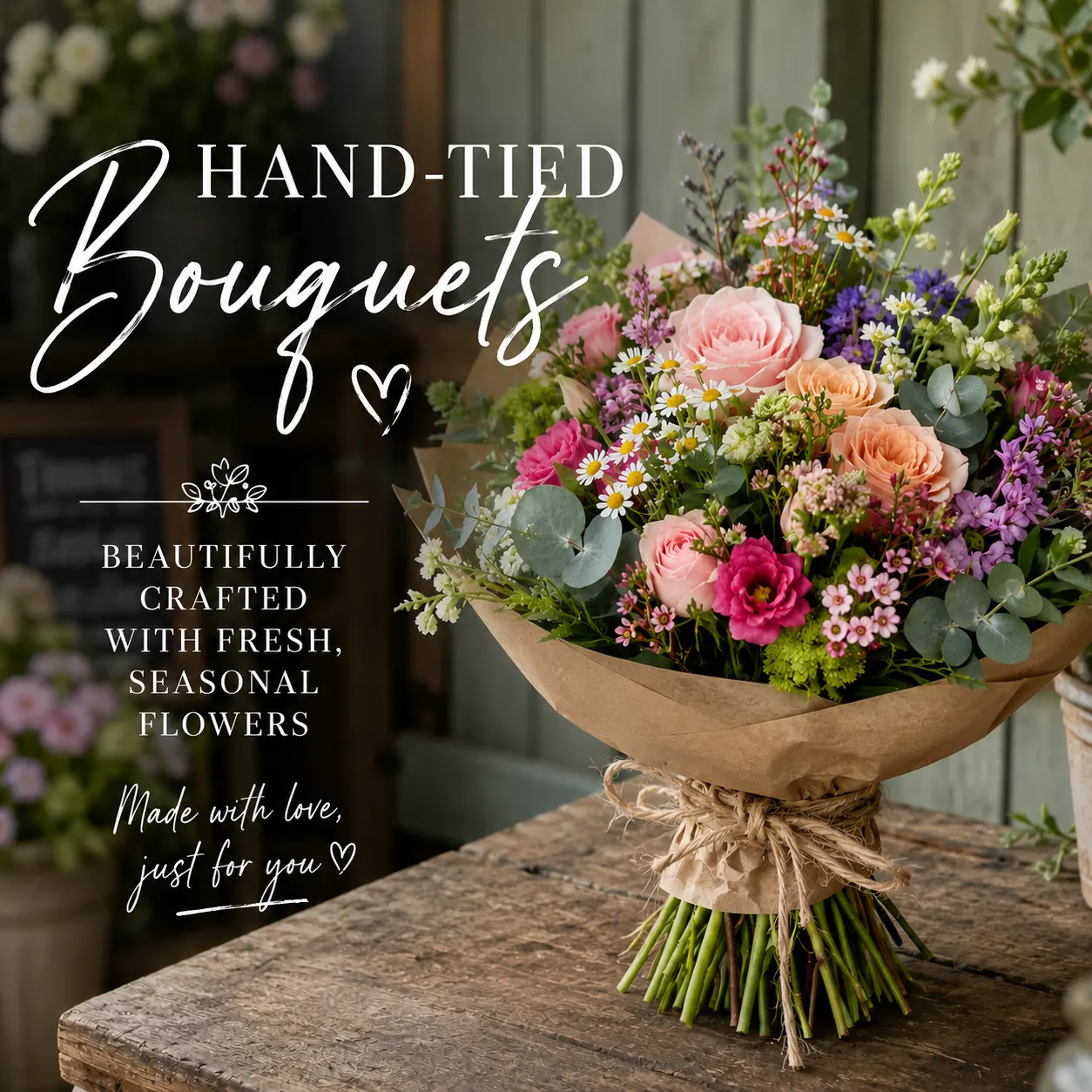 Hand-tied bouquets by The Flower Shed Thornbury